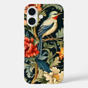 Ingewikkelde bloem met vogel iPhone 16 hoesje