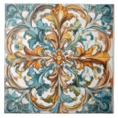 Ingewikkelde bloemen decoratieve Tegels Tegeltje (Voorkant)