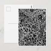 Ingewikkelde bloemen en harten briefkaart (Voorkant / Achterkant)