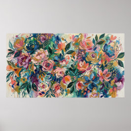 Ingewikkelde bloementuinposter poster