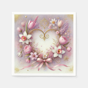 Ingewikkelde Bloemige Bruiloftthema Servet