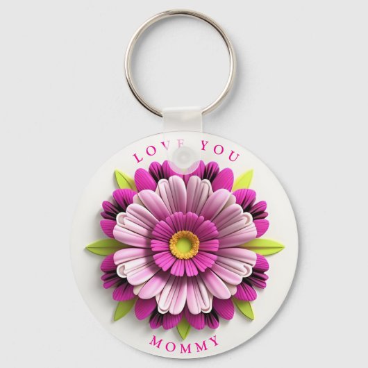 Ingewikkelde bloemkunst sleutelhanger (Voorkant)