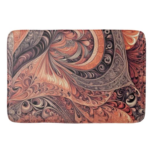 Ingewikkelde Boho Abstracte Mandala Patroon Badmat (Voorkant)