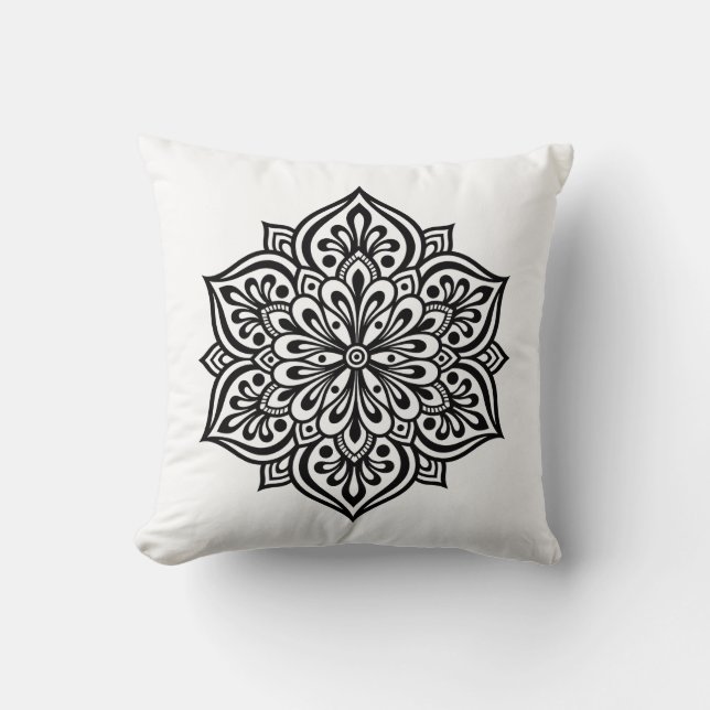 Ingewikkelde Boho Mandala Kussen (Voorkant)