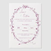   ingewikkelde Bourgondische Lijst bruiloft Vellum Uitnodigingen (Voorkant)