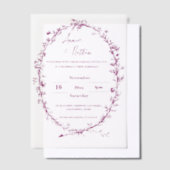   ingewikkelde Bourgondische Lijst bruiloft Vellum Uitnodigingen (Offset)