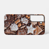 INGEWIKKELDE BROWN & WHITE VAKANTIE GINGERBREAD CO SAMSUNG GALAXY HOESJE (Achterkant horizontaal)