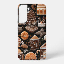 INGEWIKKELDE BROWN & WHITE VAKANTIE GINGERBREAD CO SAMSUNG GALAXY HOESJE