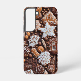 INGEWIKKELDE BRUINE & WITTE KERST GINGERBREAD KOEK SAMSUNG GALAXY HOESJE