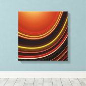 Ingewikkelde canvasprint, Oranje bruine Abstracte Canvas Afdruk (Insitu (Houten vloer))