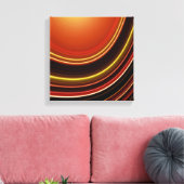 Ingewikkelde canvasprint, Oranje bruine Abstracte Canvas Afdruk (Insitu (Woonkamer))