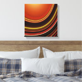 Ingewikkelde canvasprint, Oranje bruine Abstracte Canvas Afdruk (Insitu (Slaapkamer))