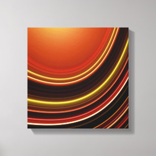 Ingewikkelde canvasprint, Oranje bruine Abstracte Canvas Afdruk