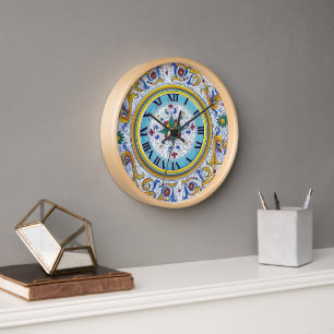 Ingewikkelde Deruta Motief Bloemenpatroon Keuken