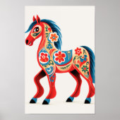 Ingewikkelde details van Dala Horse Art #6 Poster (Voorkant)