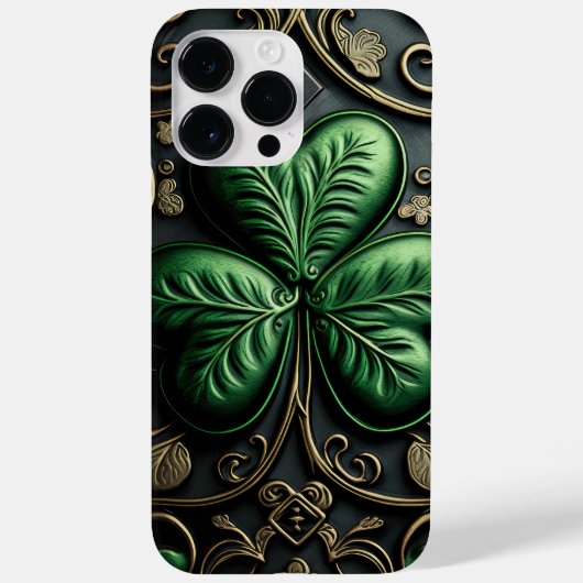 INGEWIKKELDE DONKERE GROENE IERSE KLAVER Case-Mate iPhone CASE (Achterkant)