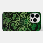 INGEWIKKELDE DONKERE GROENE IRISH SHAMROCKS iPhone HOESJE (Achterkant horizontaal)
