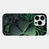 INGEWIKKELDE DONKERE GROENE IRISH SHAMROCKS iPhone HOESJE (Achterkant horizontaal)