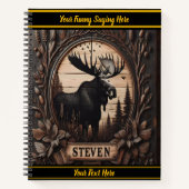 Ingewikkelde elanden snijden in natuur notitieboek (Voorkant)