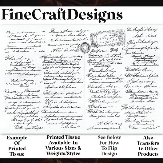 Ingewikkelde Elegant Cursief Schrijven AF2 Decoupa Tissuepapier