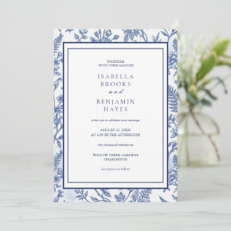 Ingewikkelde Elegante Blauwe Chinoiserie Toile Blo Kaart