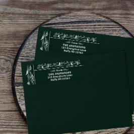 Ingewikkelde Evergreen Garland moderne vakantie te Etiket