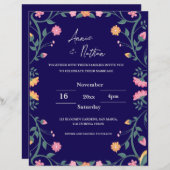  ingewikkelde Floral Lijst bruiloft uitnodiging (Voorkant / Achterkant)