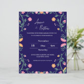  ingewikkelde Floral Lijst bruiloft uitnodiging (Staand voorkant)