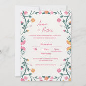  ingewikkelde Floral Lijst bruiloft uitnodiging (Voorkant)