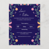  ingewikkelde Floral Lijst bruiloft uitnodiging (Voorkant)