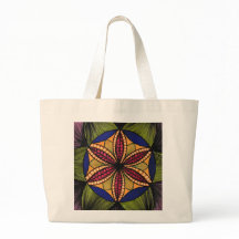 Ingewikkelde geometrische bloem mandala canvas tas