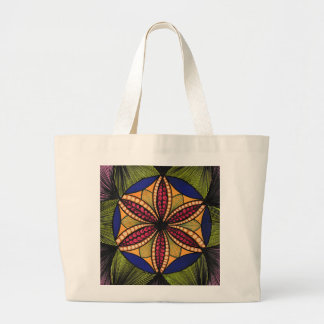 Ingewikkelde geometrische bloem mandala canvas tas