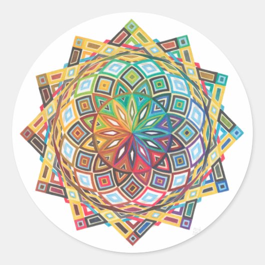 Ingewikkelde Geometrische Mandala Sticker (Voorkant)