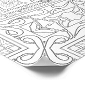 Ingewikkelde Geometrische Scrollwerk Tegel Mandala Poster (Hoek)