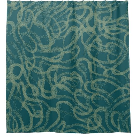Ingewikkelde gestippelde textuur, turquoise abstra douchegordijn (Voorkant)