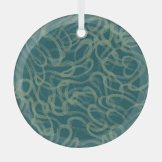 Ingewikkelde gestippelde textuur, turquoise abstra glas ornament