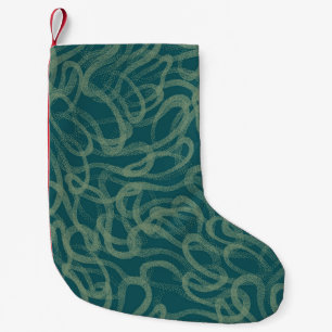 Ingewikkelde gestippelde textuur, turquoise abstra kleine kerstsok