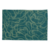 Ingewikkelde gestippelde textuur, turquoise abstra kussensloop (Achterkant)