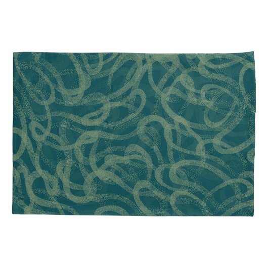 Ingewikkelde gestippelde textuur, turquoise abstra kussensloop (Achterkant)