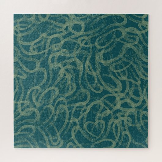 Ingewikkelde gestippelde textuur, turquoise abstra legpuzzel (Horizontaal)