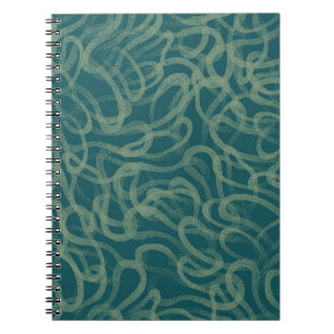 Ingewikkelde gestippelde textuur, turquoise abstra notitieboek