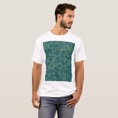 Ingewikkelde gestippelde textuur, turquoise abstra t-shirt (Voorkant volledig)