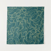 Ingewikkelde gestippelde textuur, turquoise abstra wandkleed (Voorkant (horizontaal))
