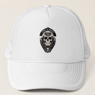 Ingewikkelde gotische schedelillustratie trucker pet