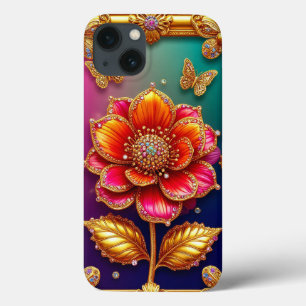 Ingewikkelde Gouden Bloemkunst Case-Mate iPhone Case