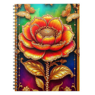 Ingewikkelde Gouden Bloemkunst Notitieboek