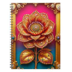 Ingewikkelde Gouden Bloemkunst Notitieboek