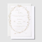   ingewikkelde gouden Lijst bruiloft Vellum Uitnodigingen (Offset)