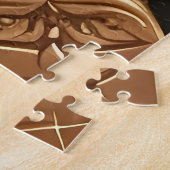 Ingewikkelde gouden lijst met rode roos legpuzzel (Zijkant)