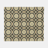 Ingewikkelde gouden mandala-ontwerp fleece deken (Voorkant (Horizontaal))